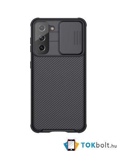 NILLKIN masszív tok kameravédővel Samsung Galaxy S21 készülékhez - FEKETE