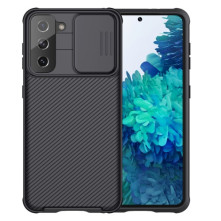 NILLKIN masszív tok kameravédővel Samsung Galaxy S21 készülékhez - FEKETE