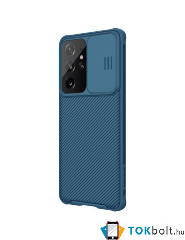 NILLKIN masszív tok kameravédővel Samsung Galaxy S21 Ultra készülékhez - KÉK