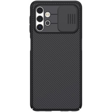 NILLKIN masszív tok kameravédővel Samsung Galaxy A32 5G készülékhez - FEKETE