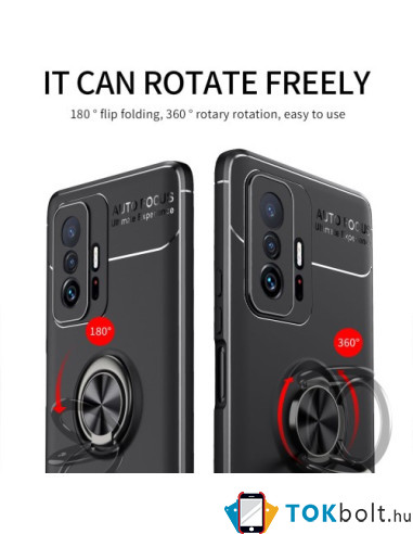 Xiaomi 11T / 11T Pro gyűrűs rugalmas tok - PIROS