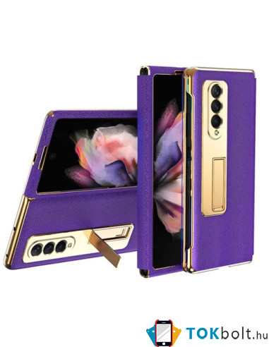 Bőr tapintású háttok Samsung Galaxy Z Fold3 5G készülékhez - LILA