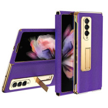 Bőr tapintású háttok Samsung Galaxy Z Fold3 5G készülékhez - LILA