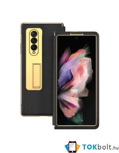 Bőr tapintású háttok Samsung Galaxy Z Fold3 5G készülékhez - FEKETE