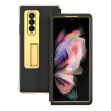 Bőr tapintású háttok Samsung Galaxy Z Fold3 5G készülékhez - FEKETE