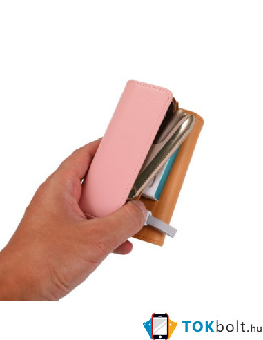 IQOS 3.0/ 3.0 Duo/ 3.0 Multi elektromos cigaretta tartó tok - 12 x 6.5 x 4.5 cm - RÓZSASZÍN
