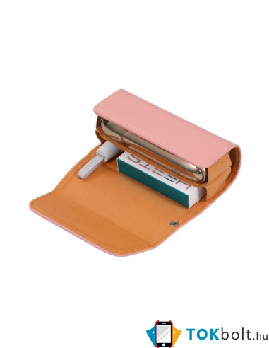 IQOS 3.0/ 3.0 Duo/ 3.0 Multi elektromos cigaretta tartó tok - 12 x 6.5 x 4.5 cm - RÓZSASZÍN