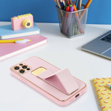 FORCELL kitámasztós bőr tapintású tok Apple Iphone 13 Pro Max készülékhez - RÓZSASZÍN