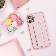 FORCELL kitámasztós bőr tapintású tok Apple Iphone 13 Pro Max készülékhez - RÓZSASZÍN