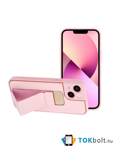 FORCELL kitámasztós bőr tapintású tok Apple Iphone 13 Pro Max készülékhez - RÓZSASZÍN